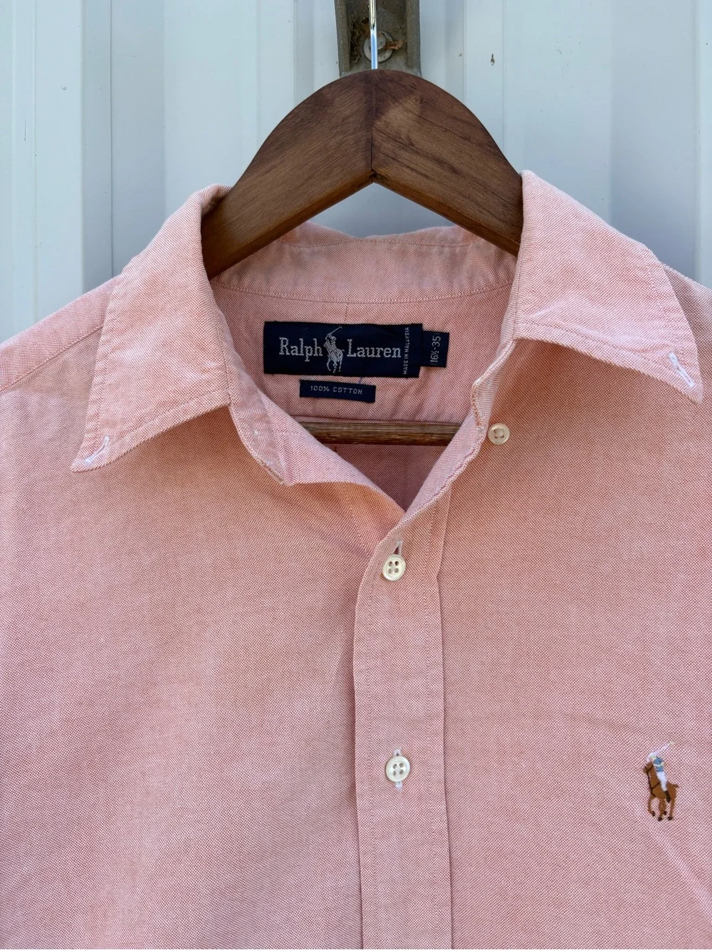 VTG Polo Ralph Lauren 100% cotton Salmon Button Down Shirt - Men's XL